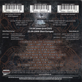 Amon Amarth Twilight Of The Thunder God, Metal Blade records germany, CD Promo