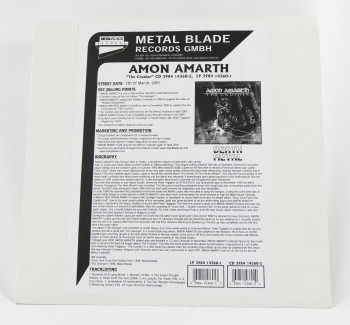Amon Amarth The Crusher, Metal Blade records germany, LP Test Pressing