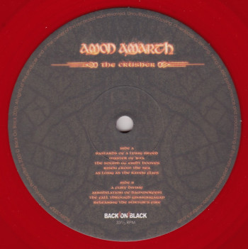 Amon Amarth The Crusher, Back On Black united kingdom, LP red