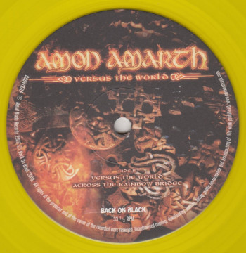 Amon Amarth Versus The World, Back On Black united kingdom, LP yellow