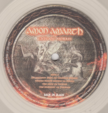 Amon Amarth Fate Of Norns, Back On Black united kingdom, LP clear
