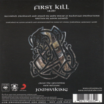 Amon Amarth First Kill, Metal Blade records, Sony music/Columbia germany, Single Promo