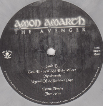Amon Amarth The Avenger, Metal Blade records europe, LP grey