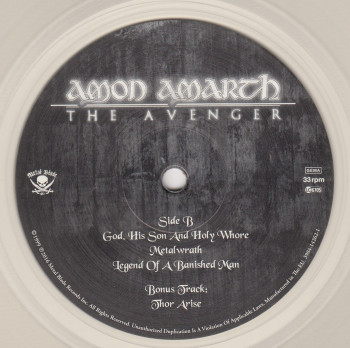 Amon Amarth The Avenger, Metal Blade records europe, LP clear