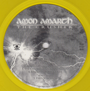 Amon Amarth The Crusher, Metal Blade records europe, LP yellow